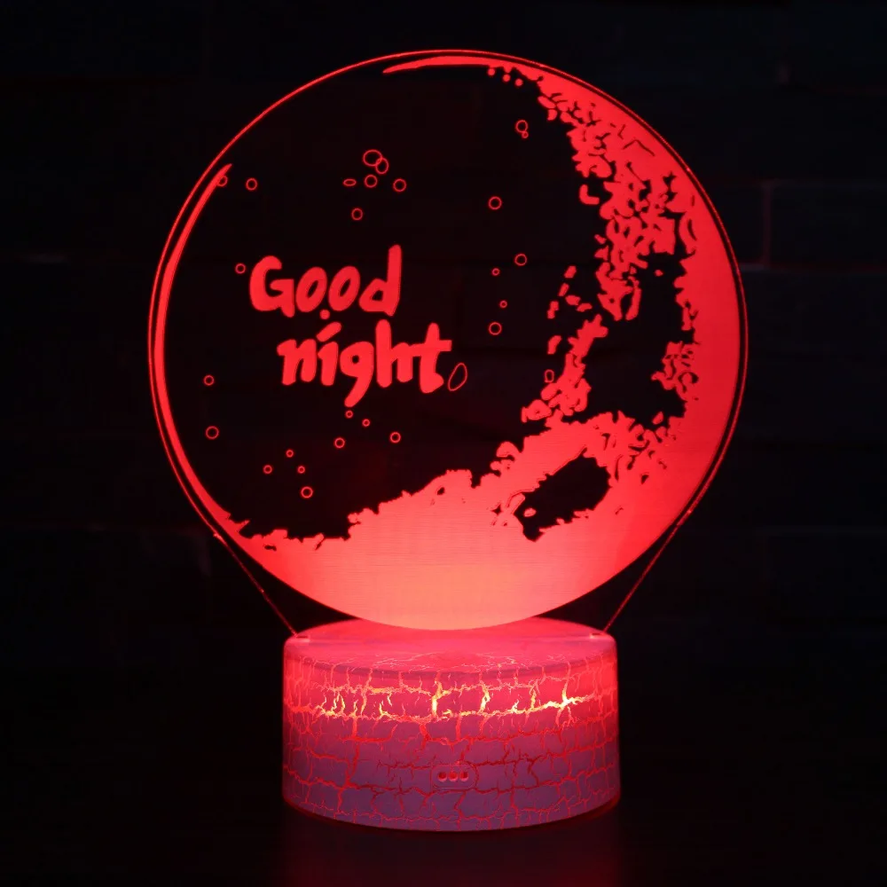 3D Визуальный светодиодный ночник 7 цветов, лампа с лунным светом, акриловая 3D иллюзия голограммы, настольная лампа для детей, подарок для сна