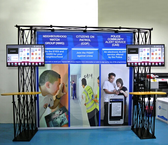 Trade Show Booth Truss Displays With 2 Counters Tension Fabric Display Portable Floding TV Mounts Case Black On Aliexpress Trade Show Booth Truss Displays With 2 Counters Tension Fabric Display Portable Floding TV Mounts Case Black On Aliexpress