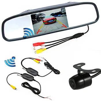 

Auto Parking Assist 3In1 4.3 Inch Tft LCD Car Rearview Mirror Monitor with 2.4Ghz Wireless Car Backup Reverse Rear View Camera