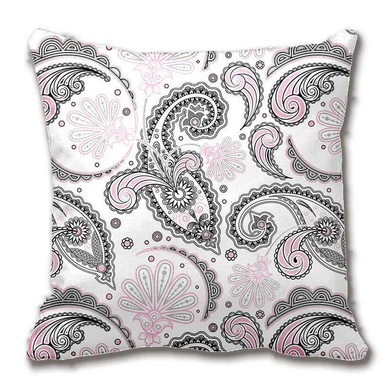 

Black Pink Paisley Pattern Decorative Throw Pillow Case Decorative Cushion Cover Pillowcase Customize Gift By Lvsure For Sofa