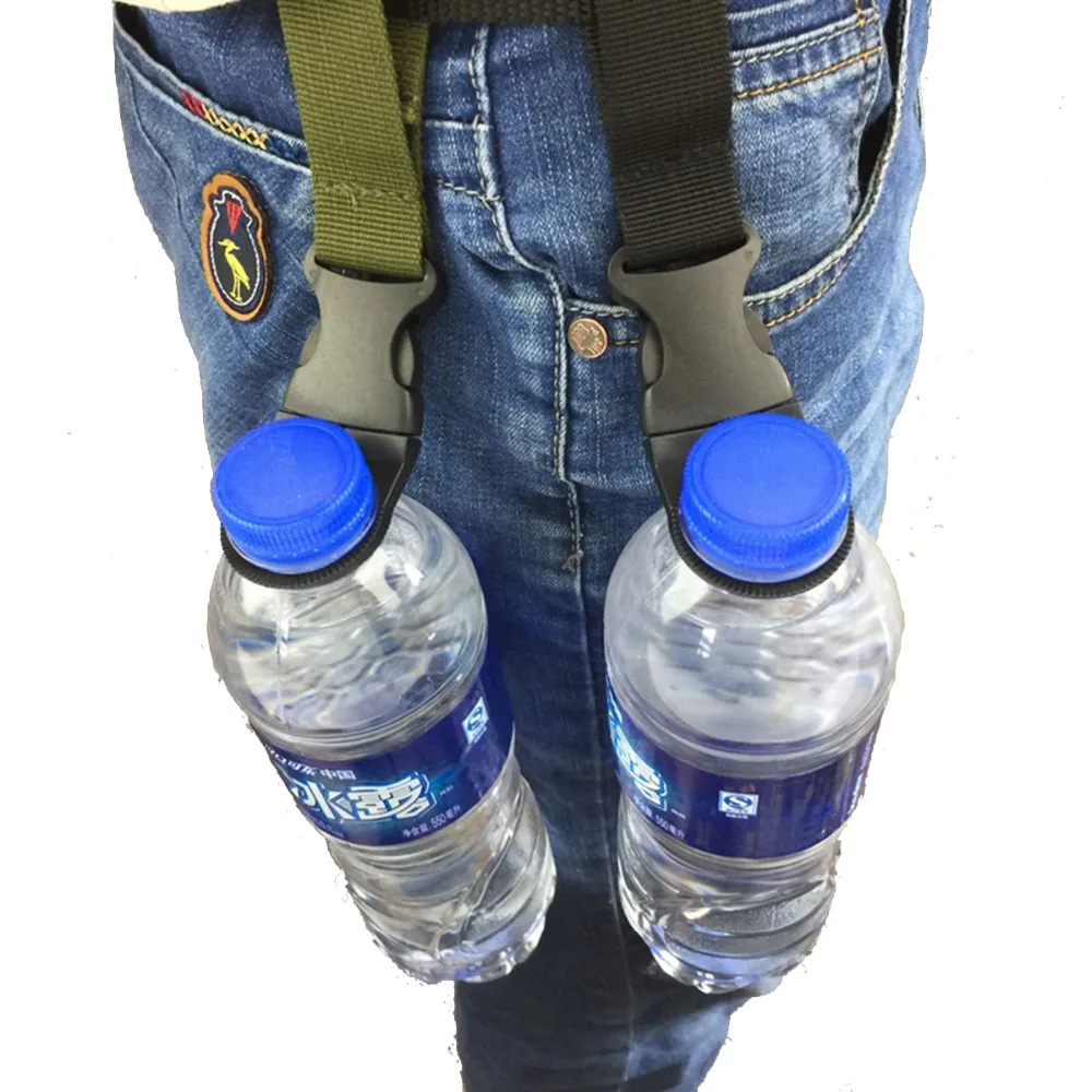 

2pcs portable Bottle Water Clip multifunctional Outdoor tools Tactical Nylon Holder camping hiking survival edc Black carabiner