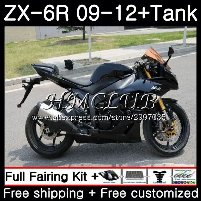 Майка для KAWASAKI NINJA ZX636 ZX-6R 2009 2010 2011 2012 черный 53HC образования легкой пены. 3 ZX 636 600CC ZX 6R ZX-636 ZX6R 09, 10, 11, 12, обтекатель