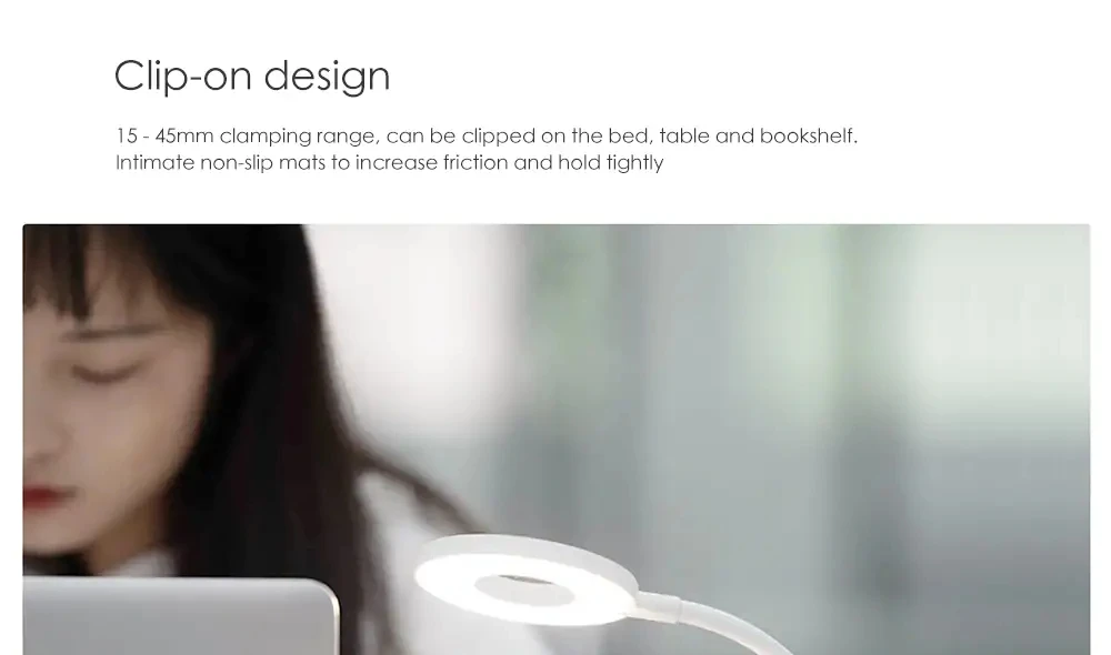 Xiaomi Yee светильник светодиодный настольный светильник для спальни гостиной светильник Диммер перезаряжаемый светильник с зажимом для чтения книг ночной Светильник