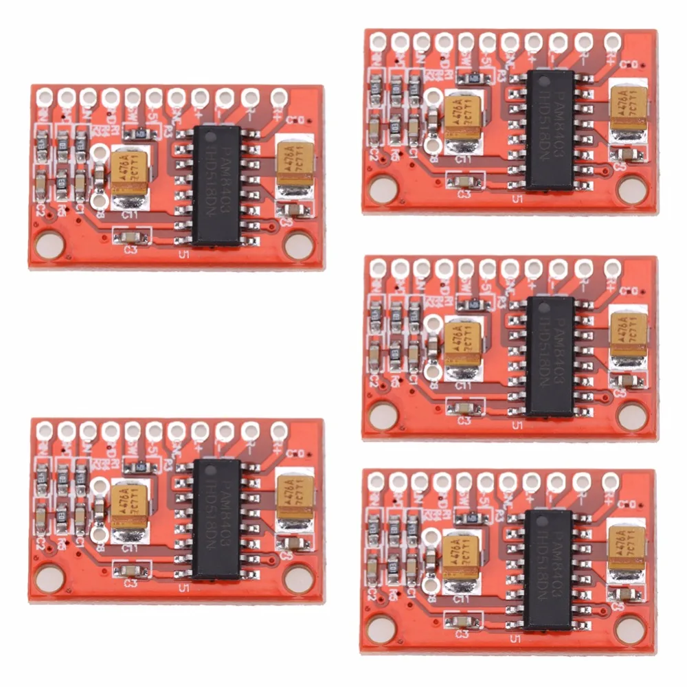 

5 Pcs 3W x 2 Mini Digital Audio Amplifier Board USB DC 5V Power Supply