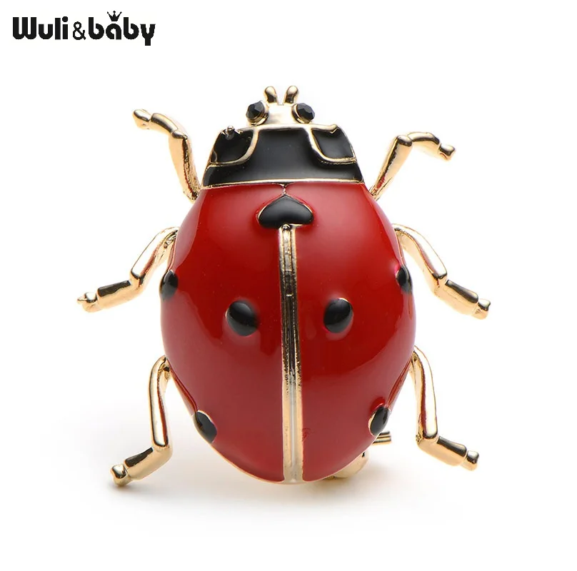 

Alloy Red And Black Enamel Beetle Ladybug Brooch High Quality Men And Women Suits Sweater Hat Insect Brooches Pins Scarf Buckles