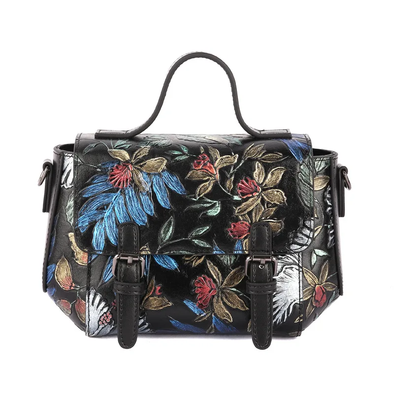 

Pink sugao new style shoulder bag women luxury crossbody bag designer casual fashion clutch handbag genuine leather flower-print