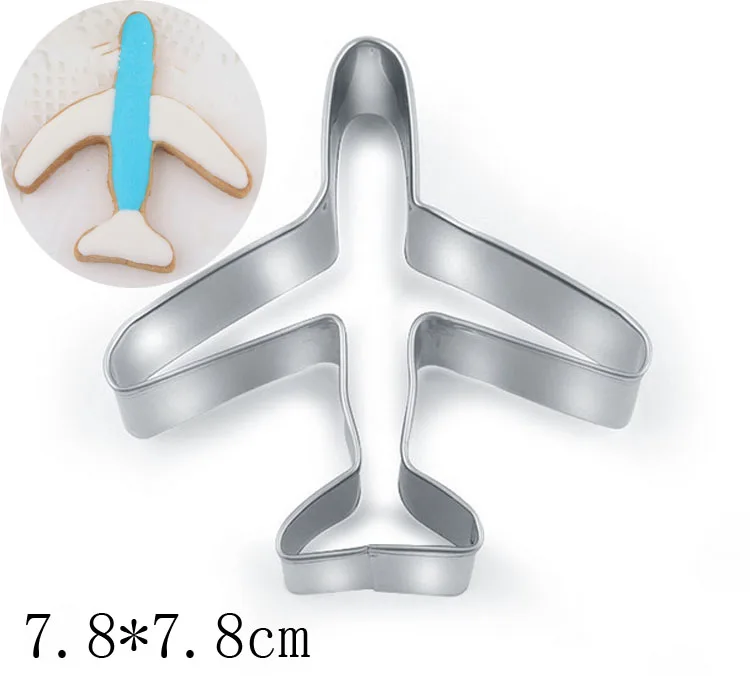 Stainless Steel Airplane Cookie Cutter for kids Aircraft Biscuit Fondant Cutter