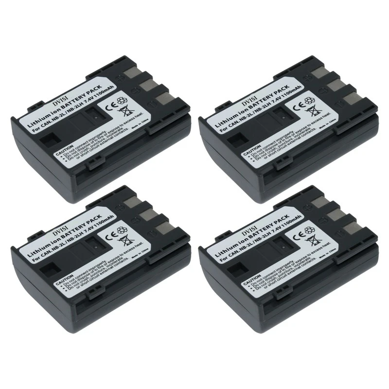 

4Pcs NB-2L NB 2L NB-2LH Rechargeable Battery for Canon G9 Rebel XTi G7 HV-20 ZR-850 S30 HV-40 350D 400D G7 G9 S30 S40 z1 Camera