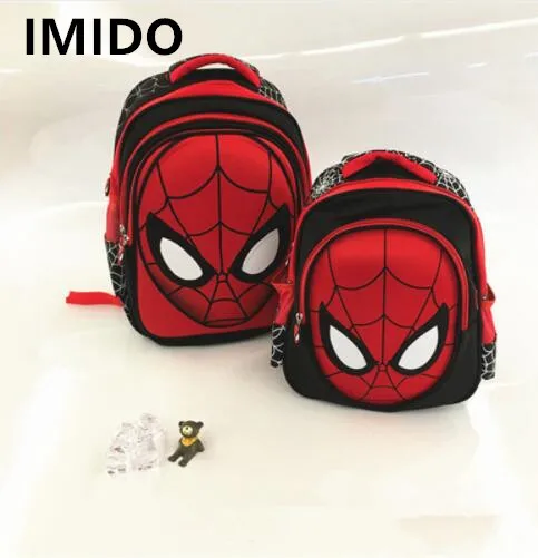 IMIDO 3D стерео Человек-паук милый рюкзак детские новые школьные сумки для мальчиков рюкзак дети мультфильм школьные сумки рюкзак