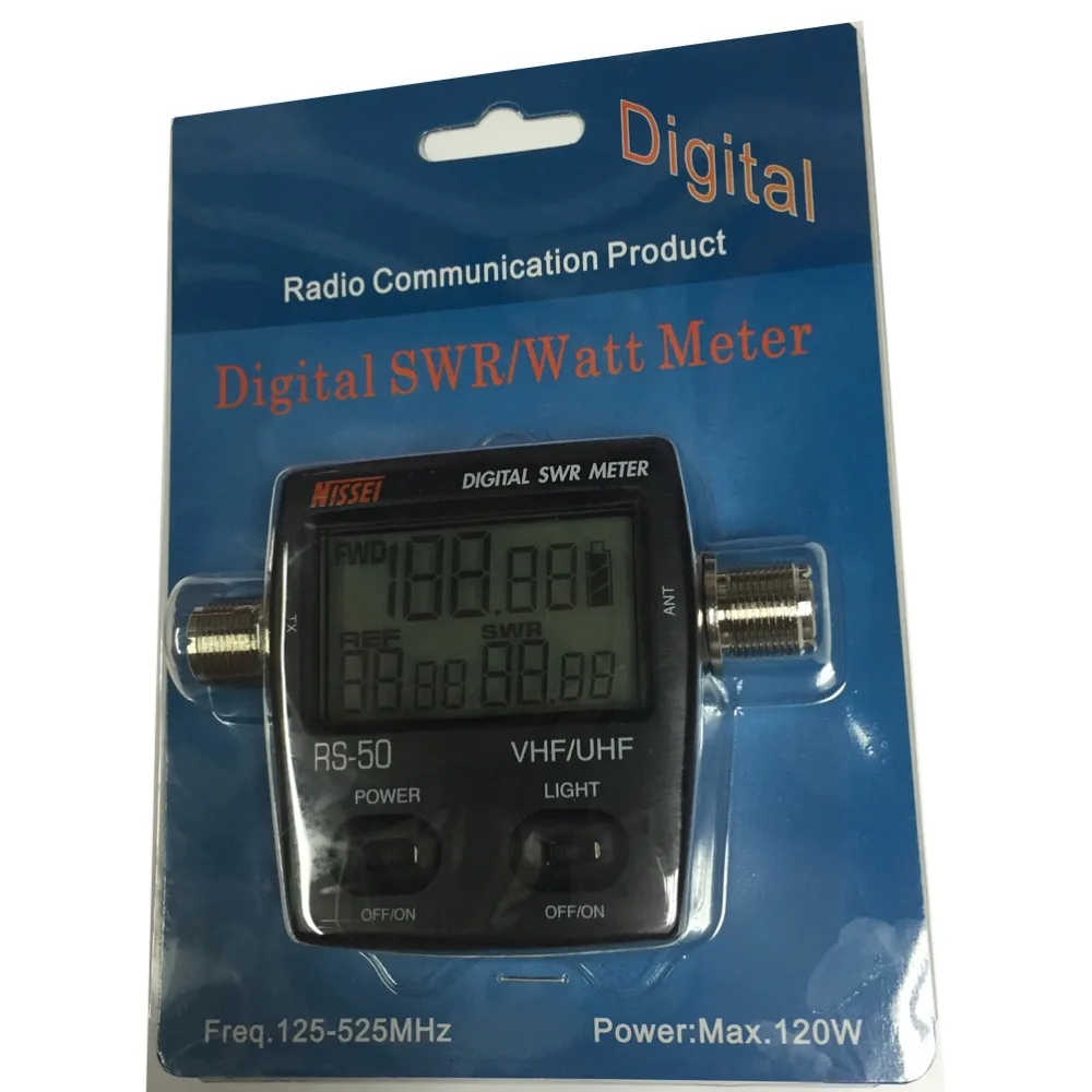 100% оригинальный цифровой измеритель мощности NISSEI RS 50 RS50 SWR/Watt 125 525 МГц 120 Вт разъем