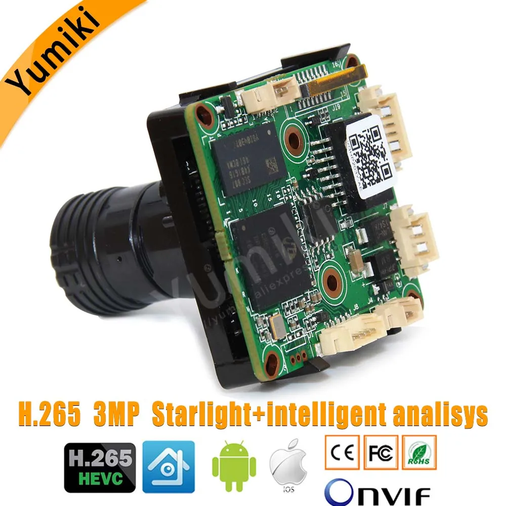 US $42.69 Intelligent Analisys H265 128 Sony Imx291Hi3516cv300 Ip Cctv Camera Pcb Board ModuleF095 Lens Lan Cable