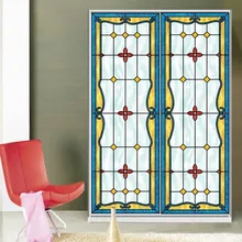 Самоклеющиеся оконные стеклянные наклейки "фильмы", бумажные дверные наклейки, винтажный Европейский Стиль, полупрозрачные N1101