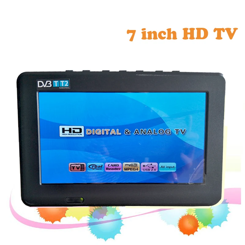2017 New Televisions 7 Inch HD TV TFT LCD Color DVB T2