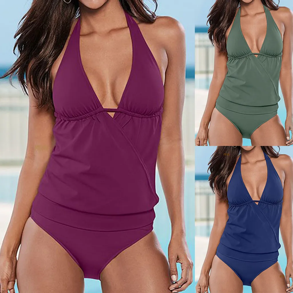 

Bikini 2019 Sexy Womens Swimming Tankini Padded Swimsuit Monokini Push Up Bikini Sets Swimwear Womens Push Up Bathing Suits