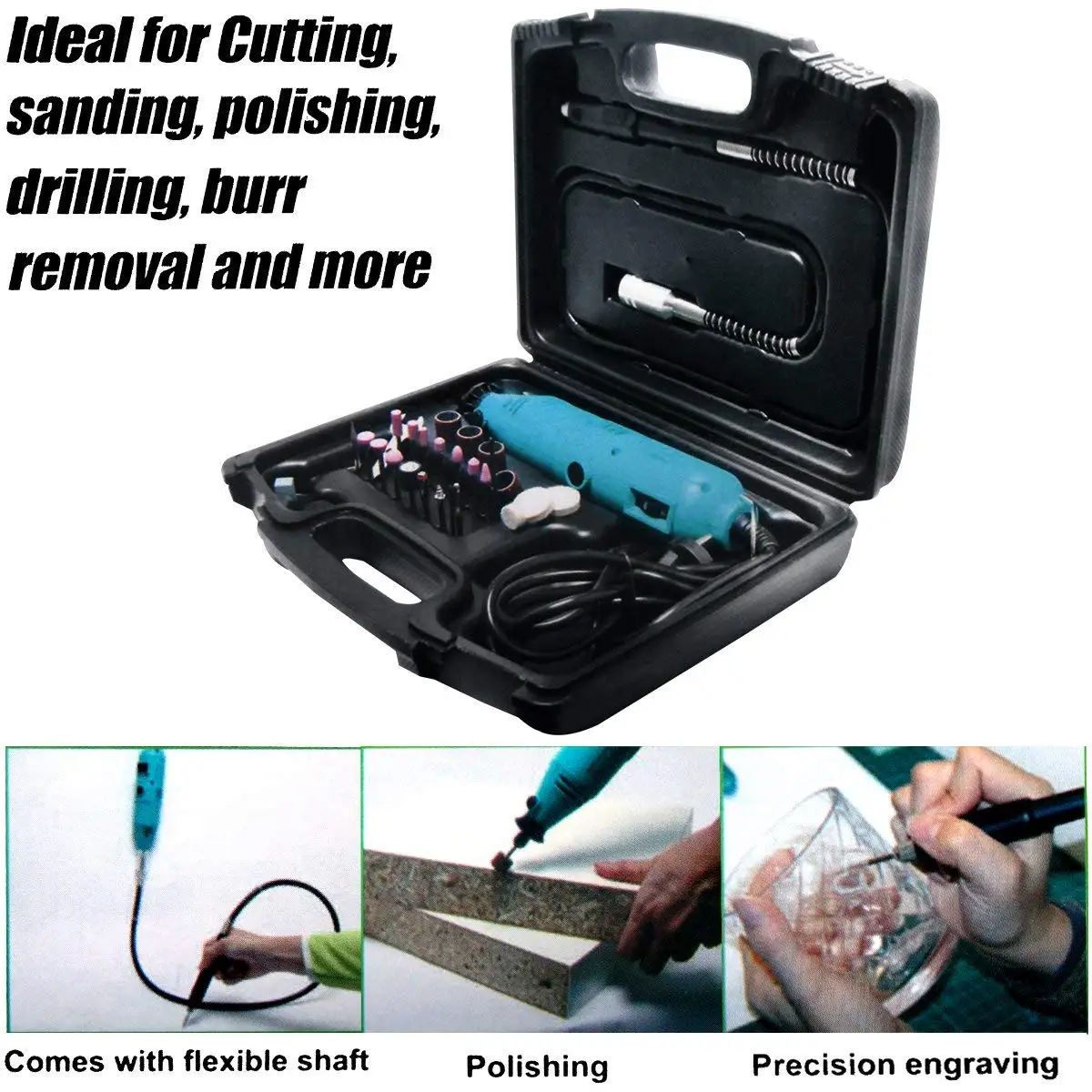 

ProsKit PT-5501G Variable Speed Rotary Tool Kit (230V) for Cutting Sanding Polishing Drilling Mini Grinder Grinding Machine