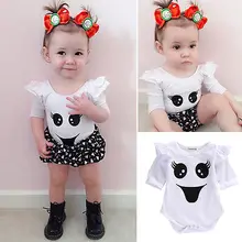Baby Romper Girl and Boy Smile Face Print Bebe Summer Clothing Set for Newborn Next Jumpsuits Rompers