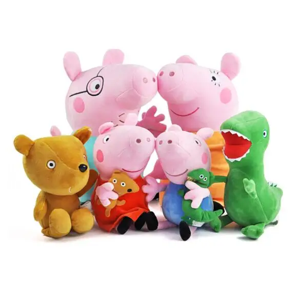 

19cm 2018 Hot Genuine Peppa Pig George mummy daddy Stuffed Plush soft stuffed doll toys for kids Christmas toy gifts