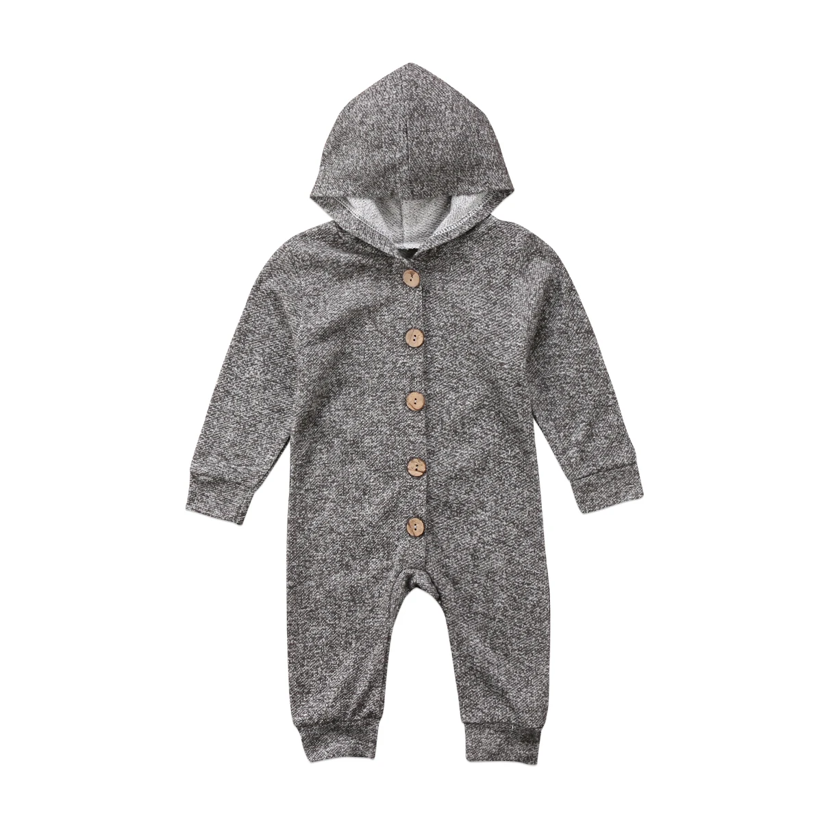 Newborn Infants Baby Boy Girls Long Sleeve Grow Romper Hooded Hoodie Jumpsuit Clothes Outfit