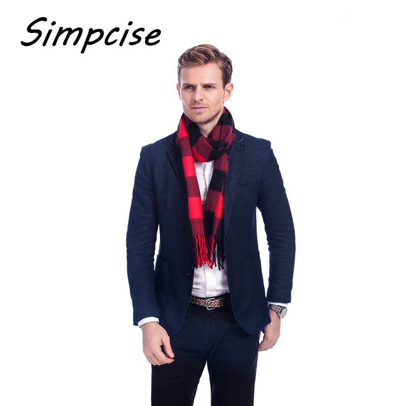 men's scarves Mens Business Casual Warp Cashmere-Like Scarves Classic Long Winter Scarves A3A17744 mens blanket scarf