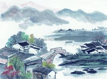 landscape chinese style canvas painting traditional paintings water village masterpiece reproduction canvas painting top traditional chinese painting canvas prints dunhuang cave painting bodhisattva leading a lady donor towards the pure lands