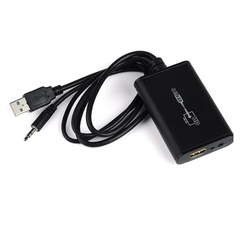 Конвертер USB 2 0 в HDMI с аудиокабелем 3 5 мм многоэкранный графический адаптер 1080P для