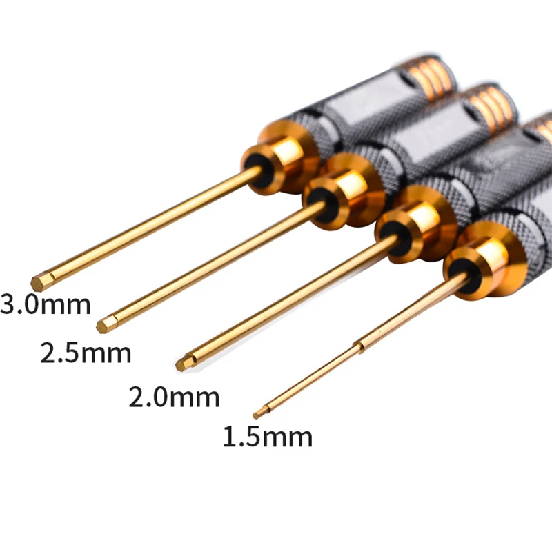 Rc инструменты 4 шт. Набор отверток с шестигранным винтом титановое покрытие закаленная 1,5 2,0 2,5 3,0 мм отвертка для Rc вертолета Rc игрушки(1 комплект