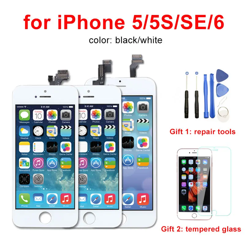 AAA Display For iPhone 5 5S 5C SE 6 LCD Screen Digitizer Assembly No Dead Pixel for iPhone 6 LCD