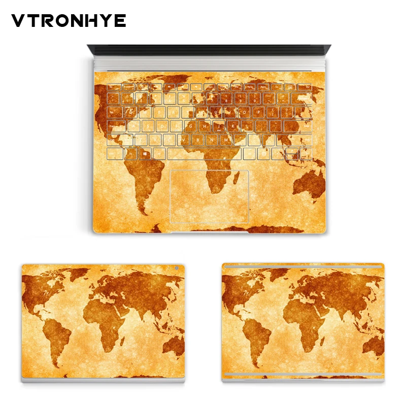 

Geographic map series Laptop Skin Stickers for Microsoft Surface Book 13.5 inch High Quality Full Body Protective Cover Stickers