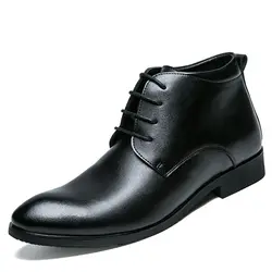Мужские ботинки из натуральной кожи повседневные черные удобные на шнуровке мужские s ботильоны Роскошные уличные мужские модные мягкие