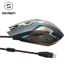 Sovawin Memory Programming 2750 DPI Metal Gaming Mouse 8 Button Gamer Heavy Programmable Backlight 5 Color