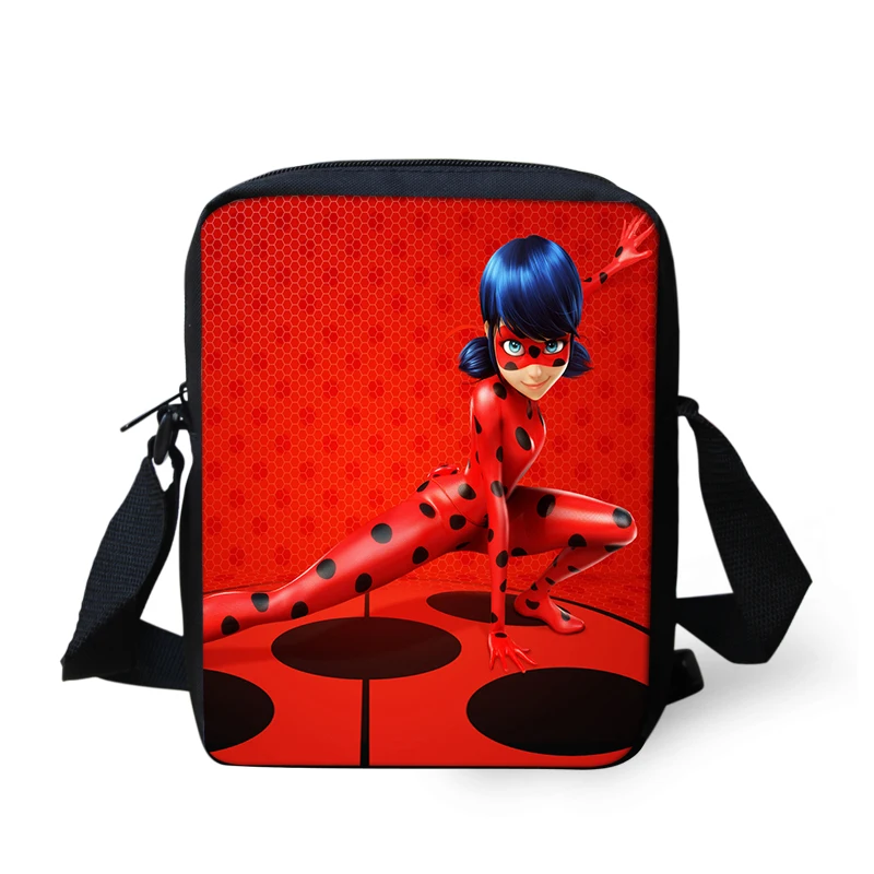 Thikin Ladybug Shoulder Messenger Bag Crossbody Phone Bag for Girls School Supplies Shopping Bags Mochila Infantil