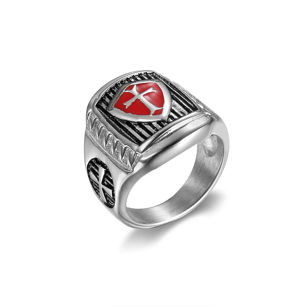 Punk Size 8 14# Stainless Steel Titanium Medieval Signet Vintage Red ...