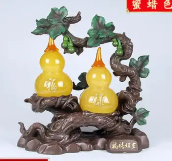 

Resin Recruit money Honeywax color plants plastic Gourd put five blessings door birthday gifts fortune statue sculpture