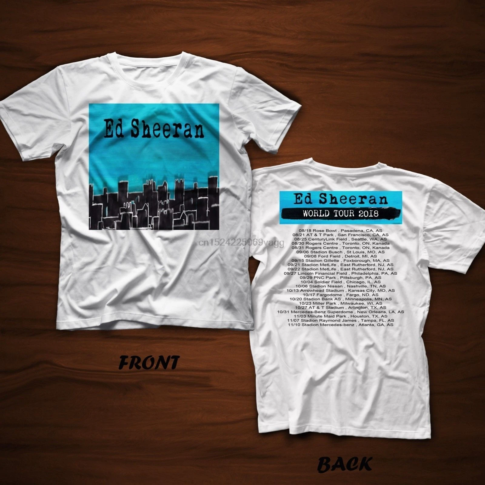 

New ED SHEERAN TOUR T-SHIRT 2019 T-Shirt Size S To 2XL