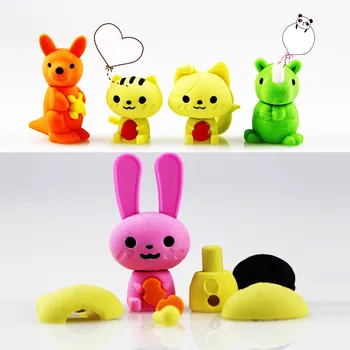 

Animal Erasers Set Removable Assembly Diy Cartoon Eraser Toys Kids Children Student Prize Gift School Supplies