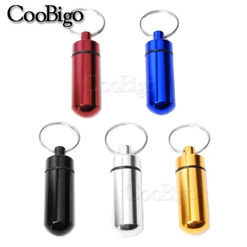 

100pcs Metal Portable WaterProof Mini Aluminum Keychain Tablet Storage Box EDC Emergency Survival Bottle Case Holder Kits
