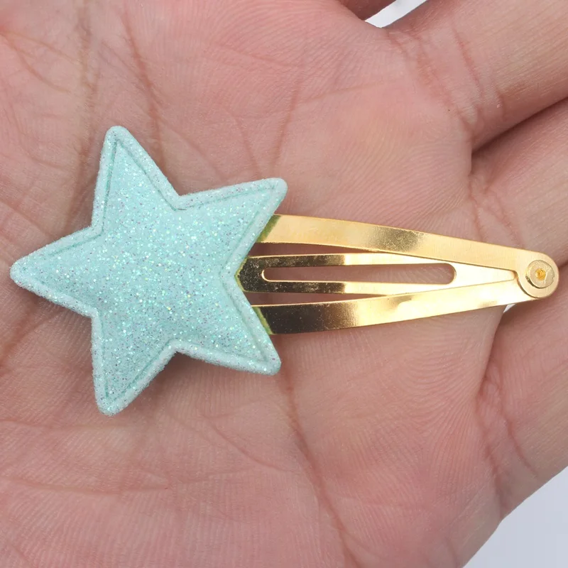 light green Новинка года, нейлоновые резинки с круглыми блестками и пятиконечными звездами для девочек, эластичные резинки для волос, аксессуары для волос для детей, 1 шт - Цвет: light green