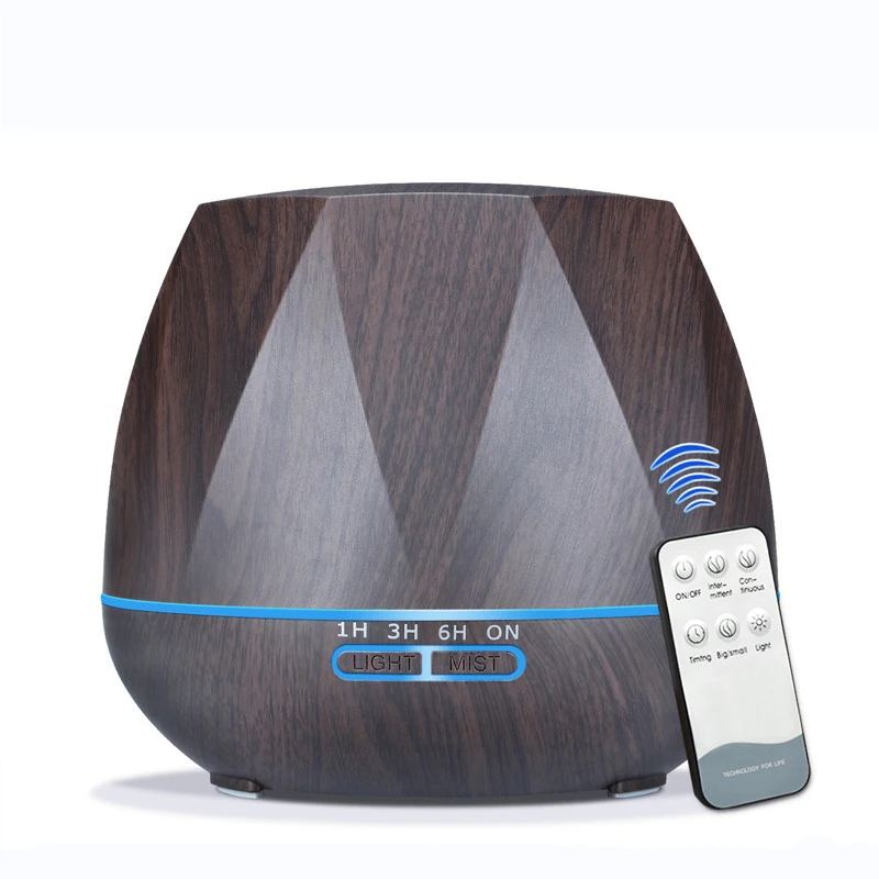 

2018 Newest Wood Grain Aromatherapy Essential Oil Diffuser Ultrasonic Air Aroma Humidifier with LED Lights 500ML Mist Maker