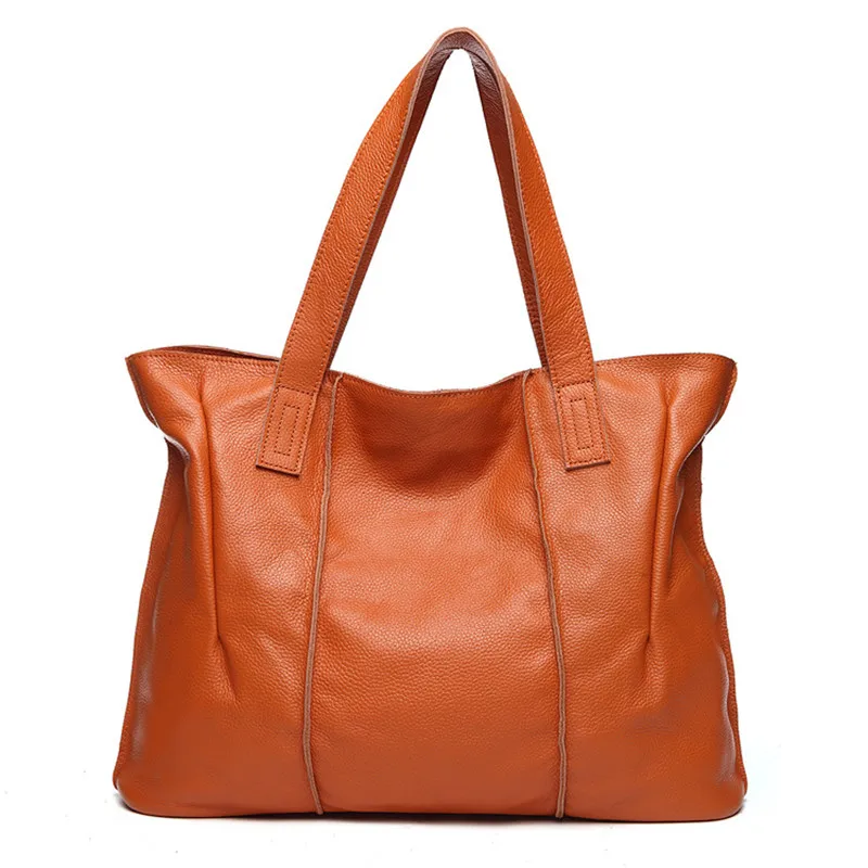 

Tagdot Vintage Retro bag women Black Genuine Leather handbags for Women Genuine leather big bag 2018 Blue brown red Simple style