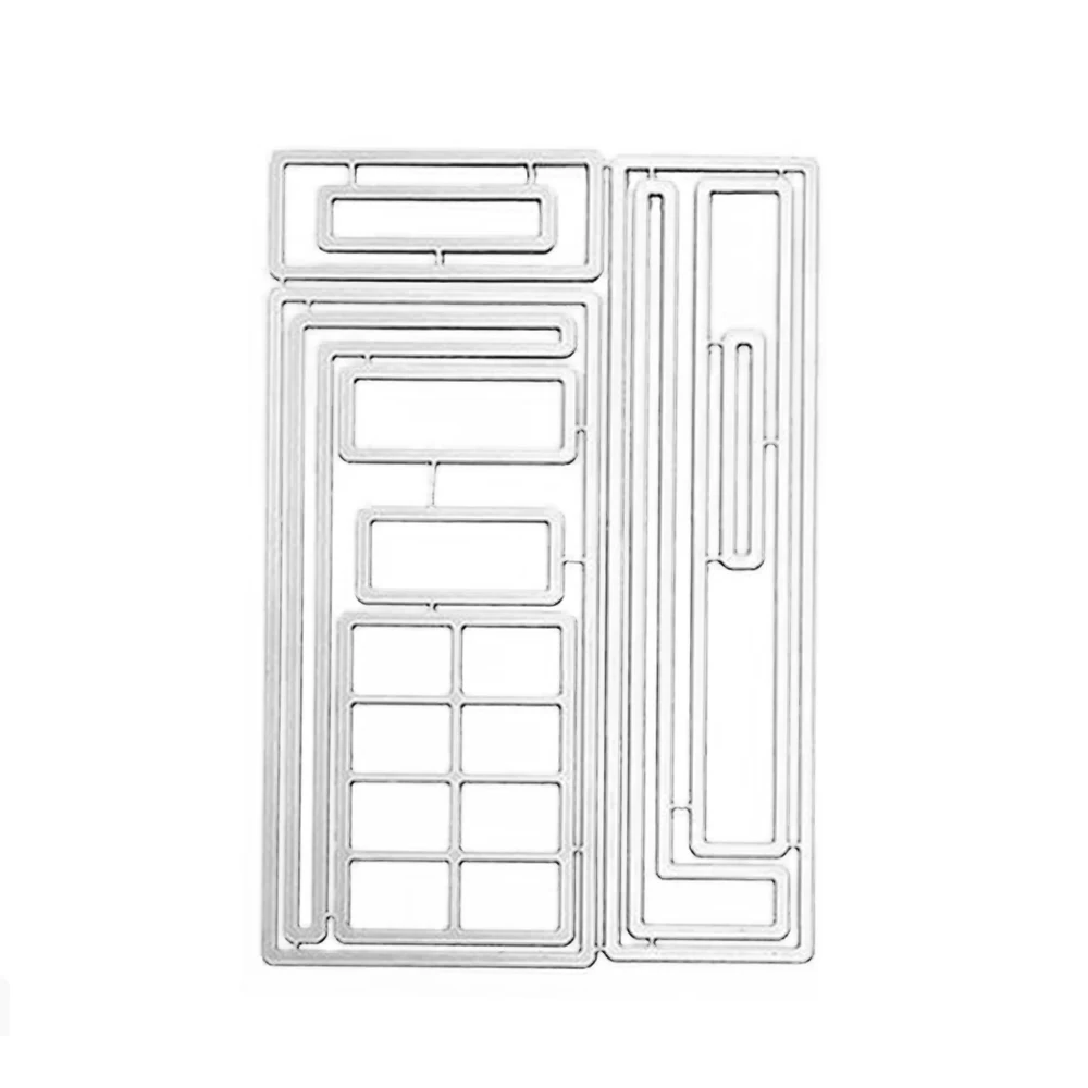

142*96MM Grid Box Making Scrapbook Greeting Card Hollow Metal Cutting Dies Stencil Frame Embossing Template DIY