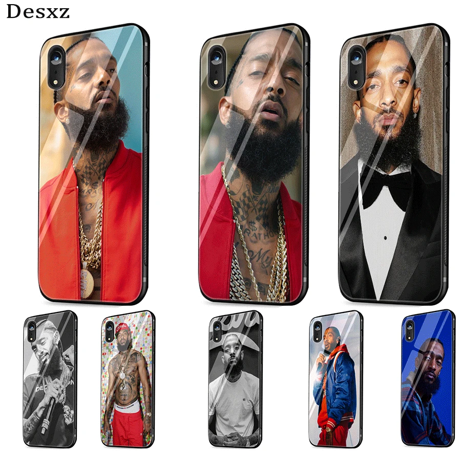

Gerleek Glass Case Cover For iPhone 5 5s 6 6s 7 8 Plus X XS XR Max Nipsey Hussle