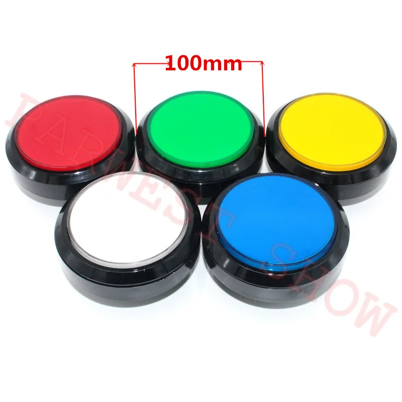 

5pcs/lot 100mm Flat LED Arcade Button /Illuminated Push Buttons with Micro-Switch and 12V LED lights for Arcade Machine Part DIY