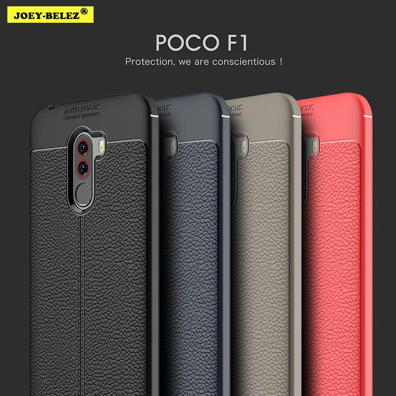 For Xiaomi Pocophone F1 Full Cover For Poco F1 Soft TPU Leather Texture