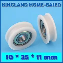 10PCS 10*35*11mm 3D Printer Belt Wheels POM Plastic Coated Window Door Roller Bearing Accessories Parts Plastic Roller Bearing