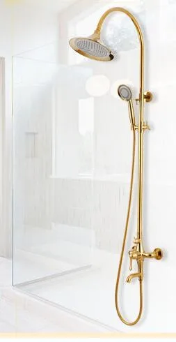 Dofaso творческий дизайн латунь осадков grohe Душ смеситель с ручным душем Настенные Золотой смеситель для ванны смеситель для душа