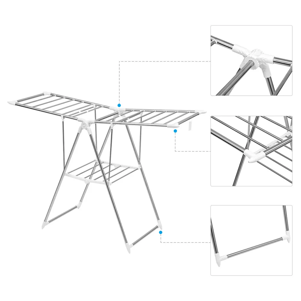 Finether Складная регулируемая Крытая сушильная стойка для помещений Органайзер