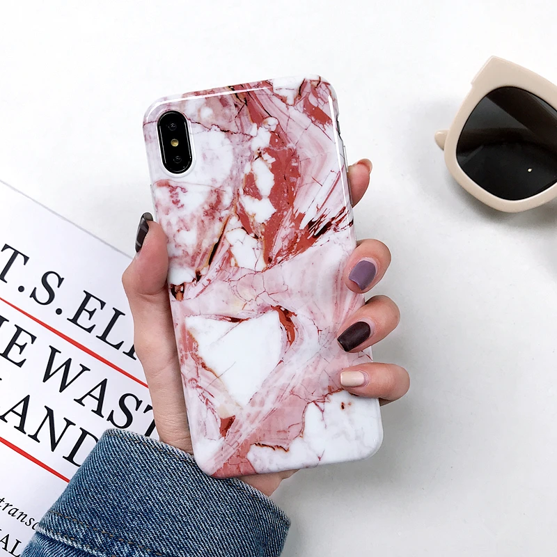 

Case For iPhone X Xr Xs Max Cover Chic Marble Style Soft TPU Ultra Slim Korean Cover For iPhone Xs 6 6S 7 8 Plus Marble Coques