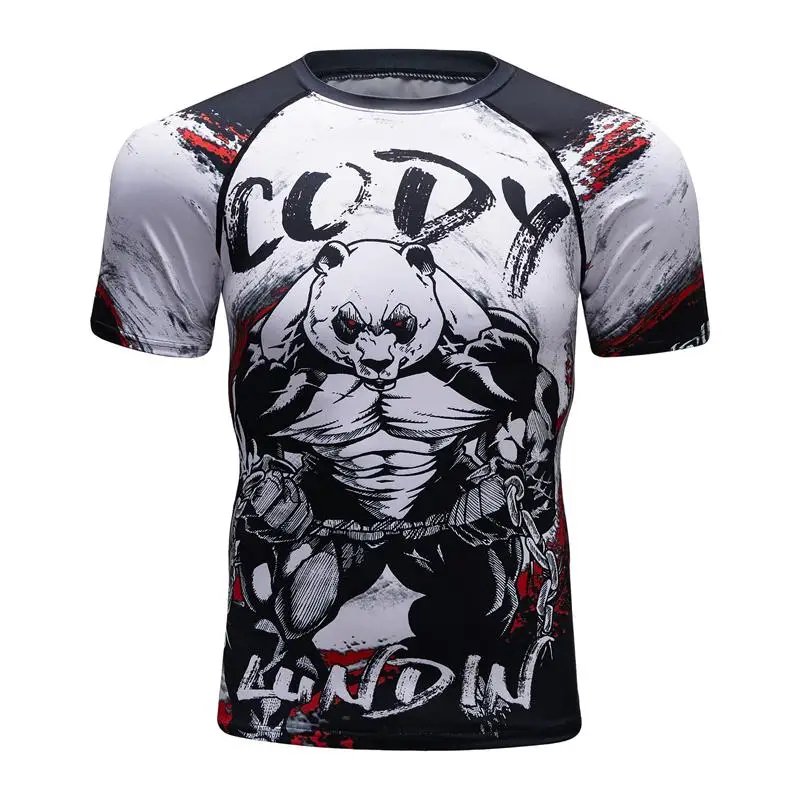 Мужская компрессионная футболка с короткими рукавами и 3D принтом BJJ Jiu Jitsu