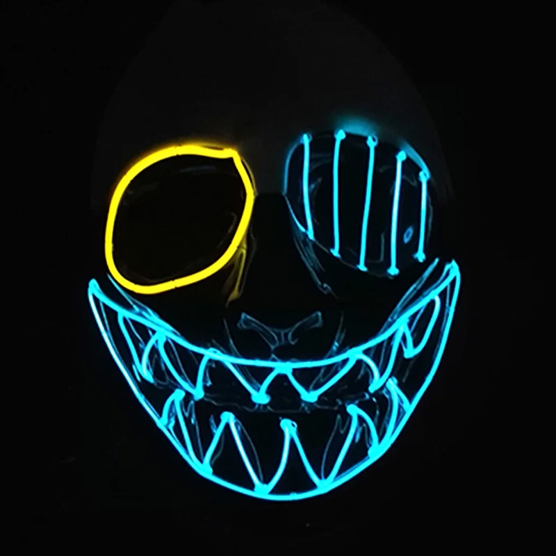 

LED Neon Mask Halloween Party Masque Masquerade Masks Neon Mask Light Glow In The Dark Mascara Horror Mask Glowing Masker Purge