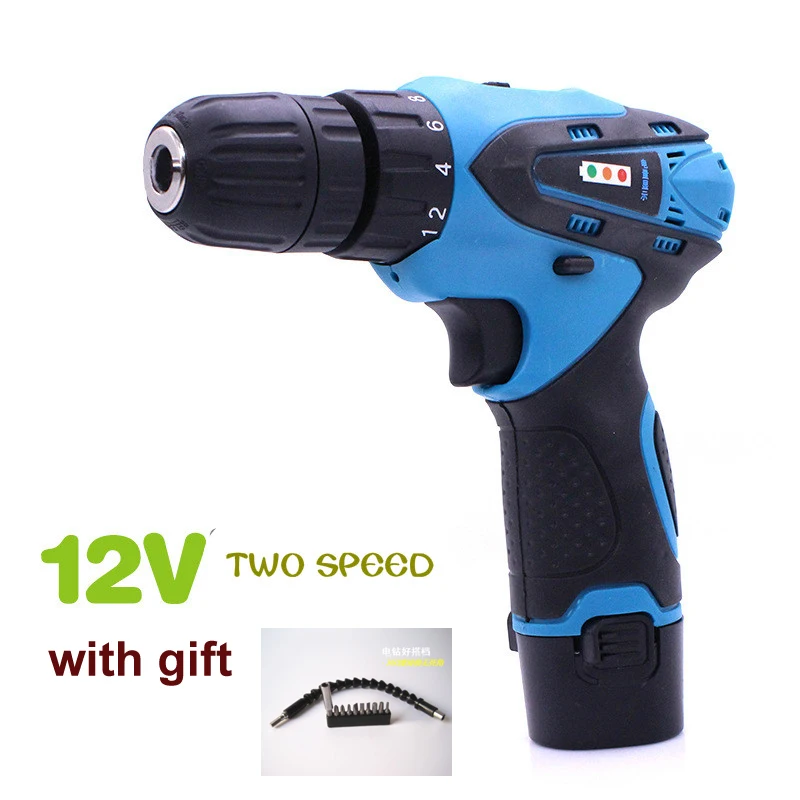 12/16.8/21V Two Speed Rechargeable Cordless Driver Electric Hand Drill